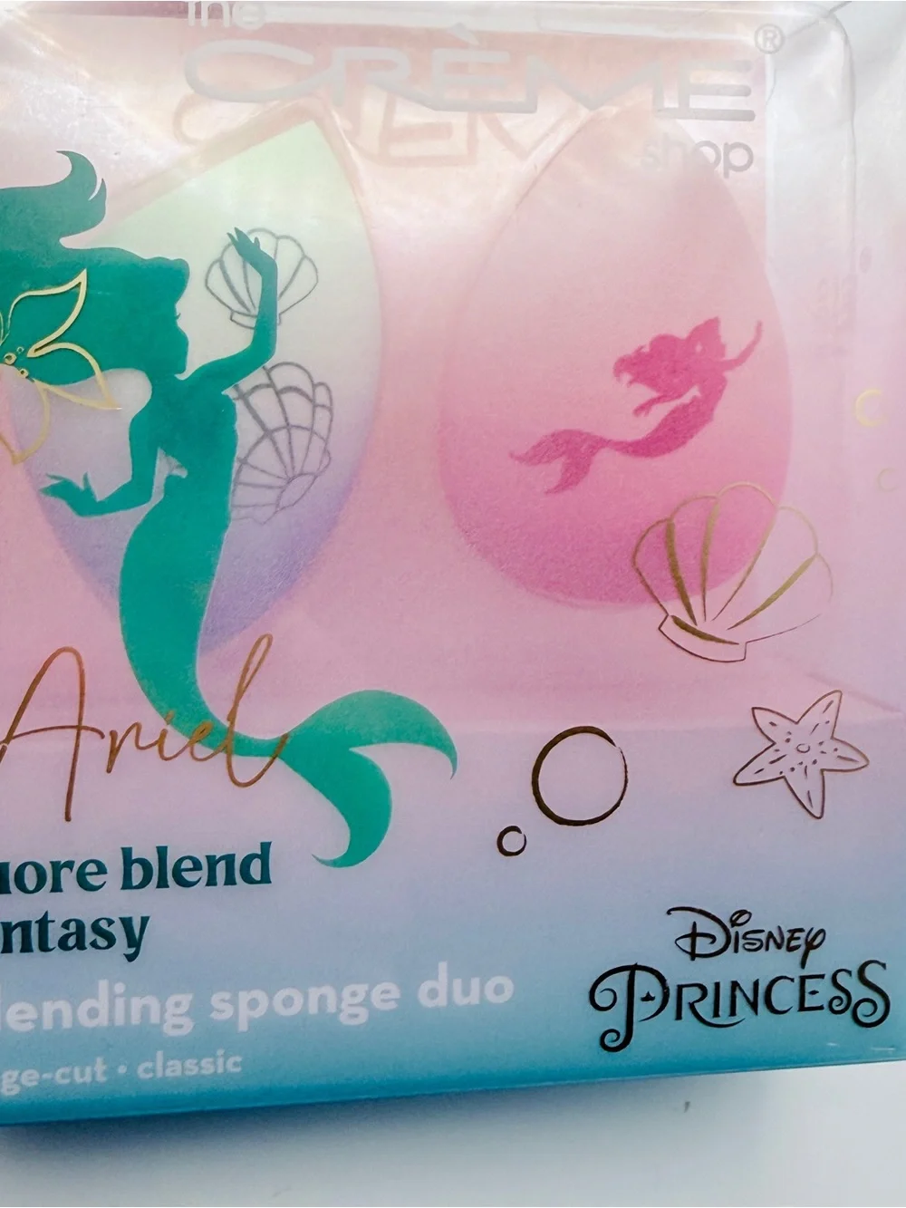 The Crème Shop Disney Princess Ariel Shore Blend Fantasy Blending Sponge Duo New